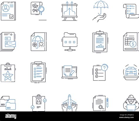 Warranty Line Icons Collection Coverage Protection Guarantee