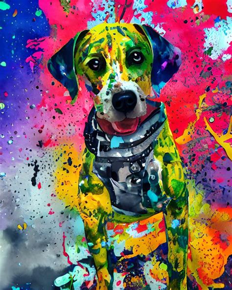 Splatter Dog Art Dean Lincoln Hargrove Digital Art And Ai Animals