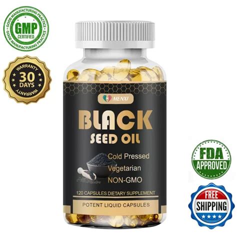 Revita Menxi Black Seed Oil Capsules Cold Pressed Nigella Sativa Black Cumin Seed Oil