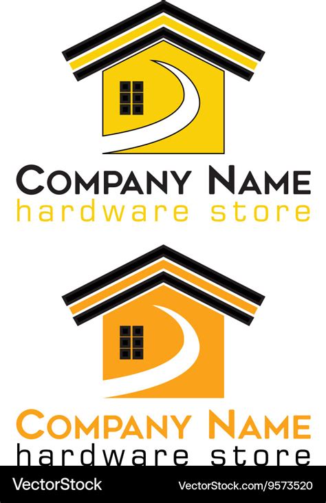 Logo hardware store house Royalty Free Vector Image