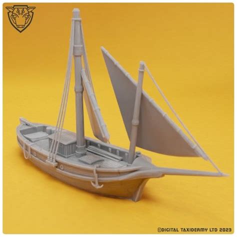 Fishing Trawler Sail Boat Model - 3D Printed Tabletop Gaming STL File ...