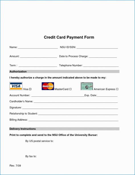 Credit Card Authorization Form Template Free Web Basic Elements Of A