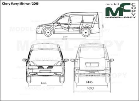 Chery Karry Minivan ‘2006 2d Drawing Blueprints Model Copy Mini