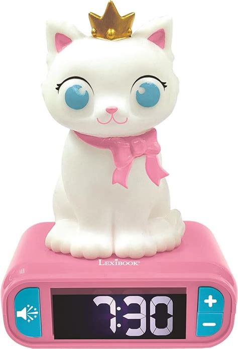 Lexibook Réveil Veilleuse Chat Figurine lumineuse Choix de 6 alarmes