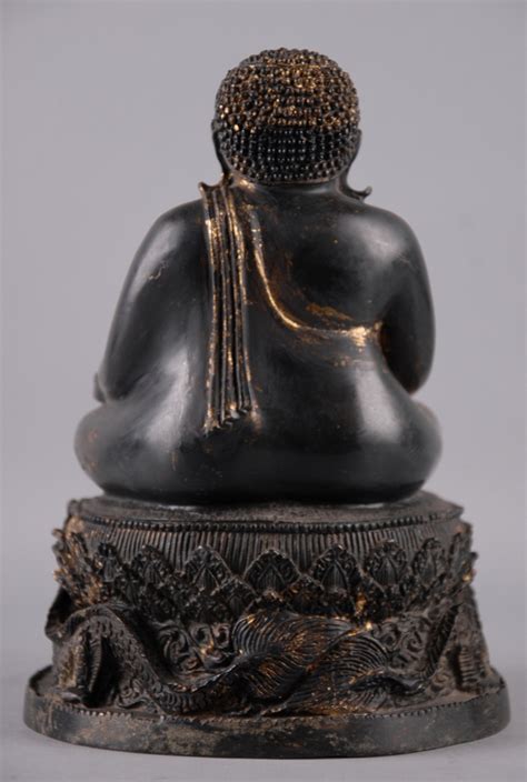 Scultore Cinese Attivo Tra Il Xix Xx Sec Buddha Scultura In Bronzo