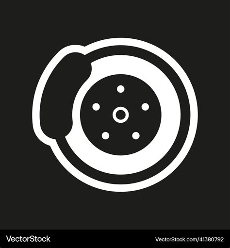 Car Brake Icon On Black Background Royalty Free Vector Image