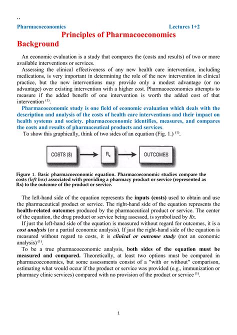 Pharmacoeconomics 1 PDF