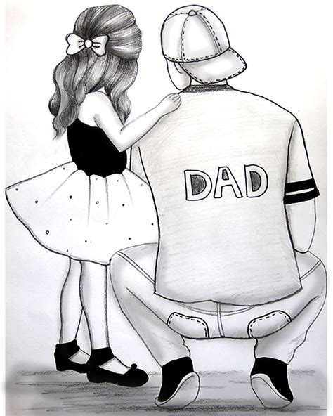 How To Draw A Father And Daughter Pencil Drawing Tutorial Father