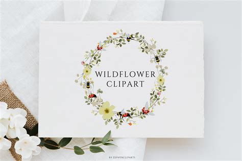 Wildflower Delicate Watercolor Set Garden Field Flowers Design Cuts