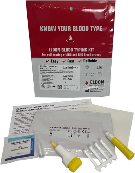 Eldoncard Blood Typing Kit Test Know Your Blood Type 45 Off