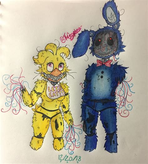 Toy Chica And Withered Bonnie Fnaf Fnaf Drawings Fnaf Fnaf Art | Sexiz Pix