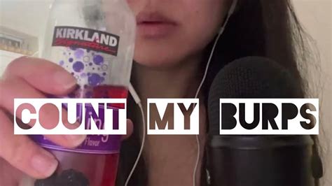 Asmr Soda Burps Count Them Kirkland Raspberry Seltzer Soda Swallowing Drinking Gulping Sounds