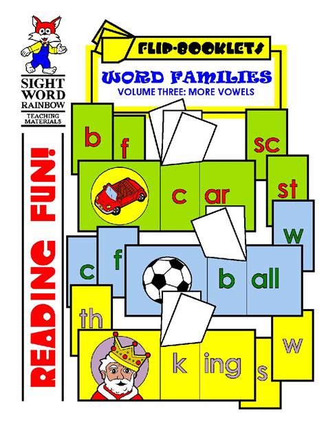 Word Families More Vowels Flip Books Classful