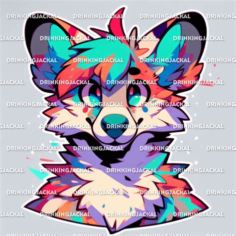 Fursona Adopt With Vinyl Decal Premade Multi Color Wolf Fox Hybrid