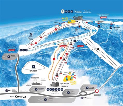 Krynica Jaworzyna Krynicka Plan Des Pistes De Ski Krynica