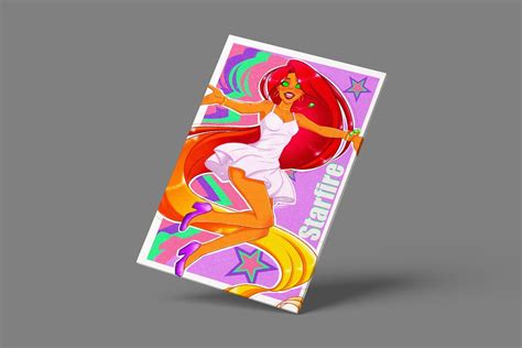 Printable Starfire Retro Poster A3 Starfire Teen Titans Digital Print Teen Titans Instant