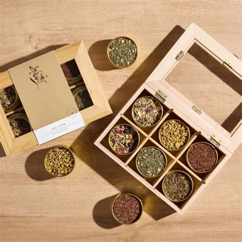 The Glow Wooden Tea Box Buy Herbal Tea Ts Online