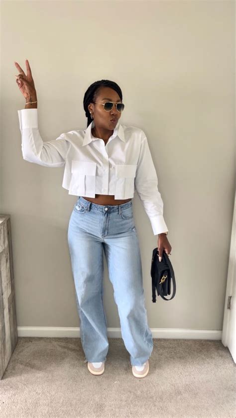 How I Styled A Button Up Button Down White Crop Shirt Button Down