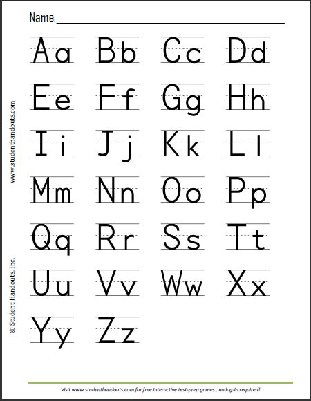 ABCs - Print Manuscript Alphabet - Free to print (PDF file).