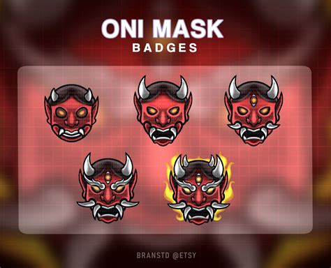 X Oni Mask Badges Oni Mask Twitch Badges Twitch Badges Etsy Australia