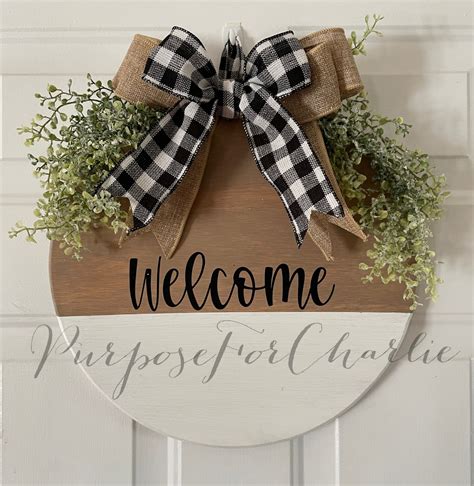 Welcome Door Hanger Etsy