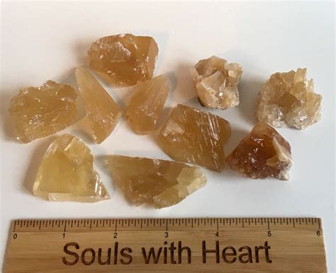 Calcite Natural Stone Golden Honey Calcite Citrine Color Etsy