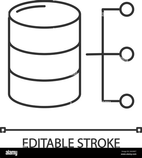 Relational Database Linear Icon Thin Line Illustration Big Data