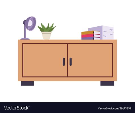 Wooden desk office Royalty Free Vector Image - VectorStock