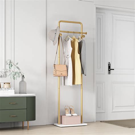 Tieou Gold Clothes Rack With Shelf Gold Clothing Racks For Boutiques