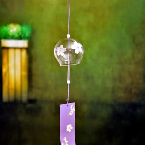 Japanese Glass Wind Chime Bell Garden Ornament Indoor Window Hanging Decor Craft