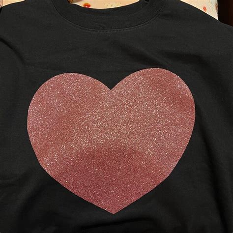 Valentines Shirt Rose Gold Glitter Heart Sweatshirt Valentines