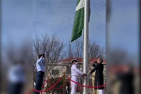 Pakistan Day Flag Hoisting Ceremony Held At Pakistan Embassy In Us Pakistan Dunya News