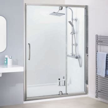 Lakes Classic Semi Frameless Inline Pivot Shower Door 3 Sizes