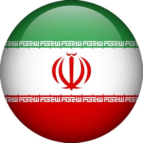 Premium Vector Iran Flag Button Emblem Of Iran Vector Flag Symbol