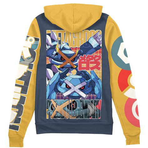 Metagross Pokemon Streetwear Zip Hoodie Jacket Anime Ape