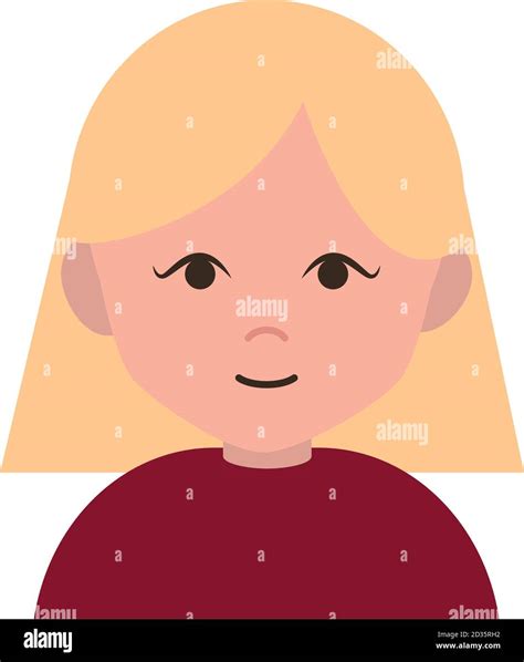 Blonde Girl Cartoon Character Portrait Female Flat Icon Vector Illustration Stock Vector Image