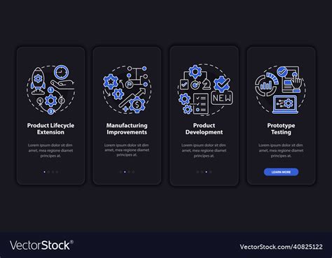 Digital twin applications night mode onboarding Vector Image