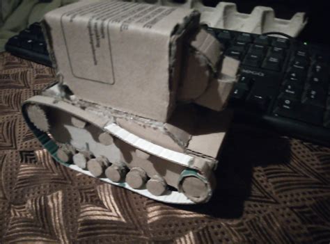 A Derpy Kv 2 Tank Made Out Of Cardboard Is In Progress Girls Und