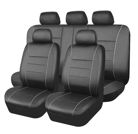 Autotrends Faux Leather Complete Seat Cover Set For Back Bench Seat Black Canadian Tire