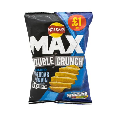 Walkers Max Double Crunch Loaded Cheddar & Onion Crisps 65g, 65g from ...