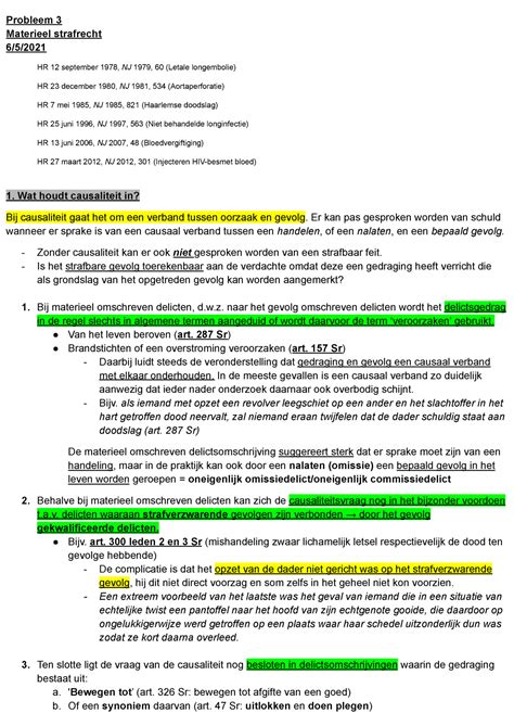 Materieel Strafrecht Probleem Probleem Materieel Strafrecht