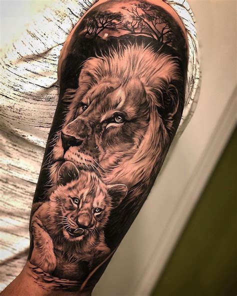 Father And Son Lion Tattoo Lion Head Tattoos Mens Lion Tattoo