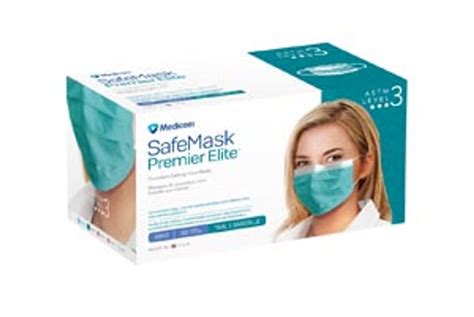 Medicom Safemask Premier Elite L3 Earloop Face Mask Astm Level 3 Teal