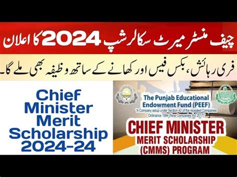 Chief Minister Merit Scholarship The Punjab Educational