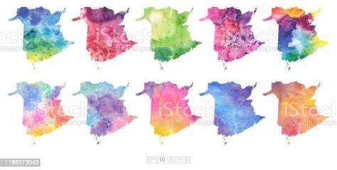 New Brunswick Watercolor Vector Map Illustration Stock Illustration