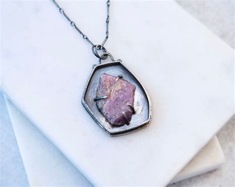 Mineral Necklace with Rough Ruby No. 3 – Catherine Chandler Jewelry