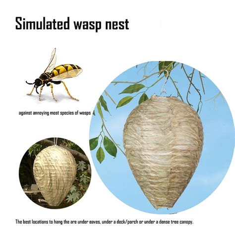 Herrnalise 3 Pack Fake Hornet Nest Decoy Wasp And Carpenter Bee Repellent Outdoor Hanging Wasp