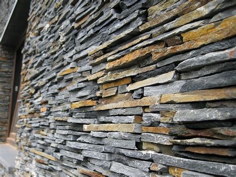 Stone Panel System Black Slate Thin Real Stone Cladding Panels