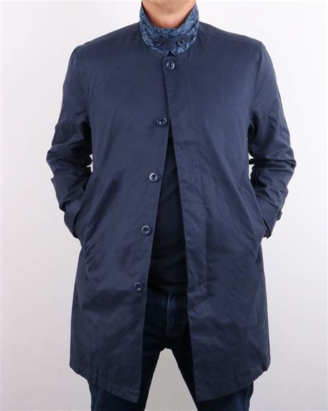 Pretty Green Langley Button Up Mac Navy | 80s Casual Classics