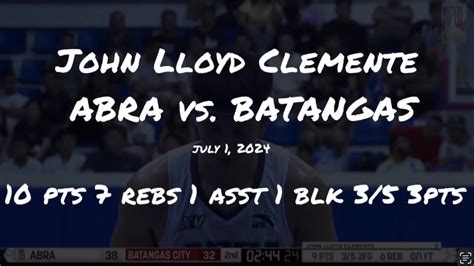 John Lloyd Clemente Highlights Vs Batangas Mpbl Abra Weavers